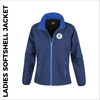 Navy/Royal Ladies Softshell Jacket with embroidered left chest badge