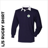 Navy Blue Rugby Shirt with embroidered left chest badge
