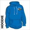 Bronte Archers Hooded top. Royal cotton blend fabric for comfort with ribbed hem and cuffs. Embroidered club badge left chest 