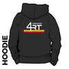 4RT Hooded top. black colour with a double lined hood and pouch pocket. Heat applied club badge across shoulders.