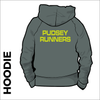 charcoal hooded top front with printed club text on back