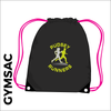 Black and pink Gymsac with club logo on the front 