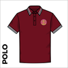 Polo tipped T-Shirt. Maroon colour ring spun cotton fabric in a double pique knit for breathability and strength.