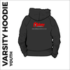 Varsity youth hoodie with embroidered logo on centre back