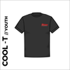 black Youth Cool-T, moisture wicking with printed left chest badge