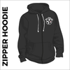 zipped hoodie with printed logo on chest