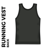 university of leeds black athletic vest - back image with space for personalisation