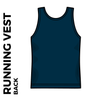 university of leeds navy athletic vest - back image with space for personalisation