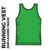 university of leeds run leaders athletic vest - back image with space for personalisation