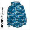 Blue Camo hoodie with embroidered chest logo 
