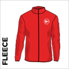 Rodley Nature reserve mens fleece with embroidered club badge in red