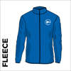 Rodley Nature reserve mens fleece with embroidered club badge in blue