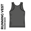 university of leeds charcoal racer back athletic vest - back image with space for personalisation
