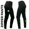 Zipper warm up pant with full length side zip and printed club badge on right thigh