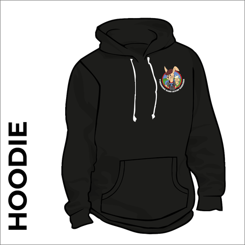 hooded top front image with embroidered club badge on chest