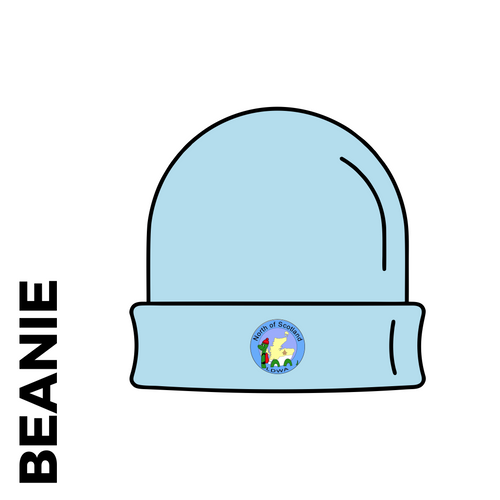 Sky Blue Beanie - with embroidered badge on front
