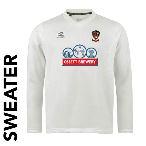Ossett CC cricket sweater with embroidered club badge