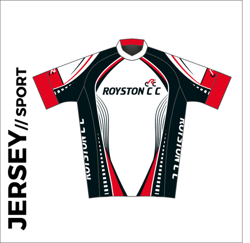 Short sleeve custom cycle jersey sport design in full sublimation print. Front picture showing full length hidden SBS zip, gripper cuffs and silicon gripper at hem.