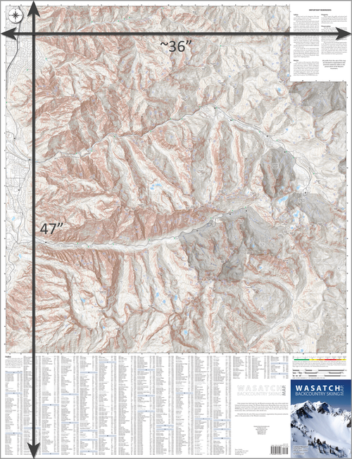 Wasatch Backcountry Skiing Wall Map