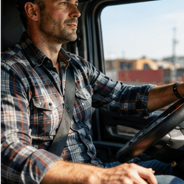 Truck driver wearing an Elite Pro back support brace