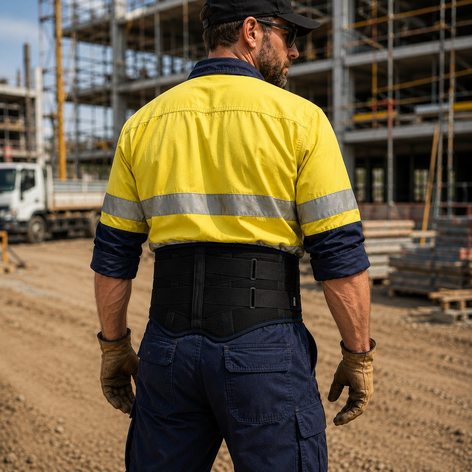 Work Back Support Brace With 3 Adjustable Support Levels.