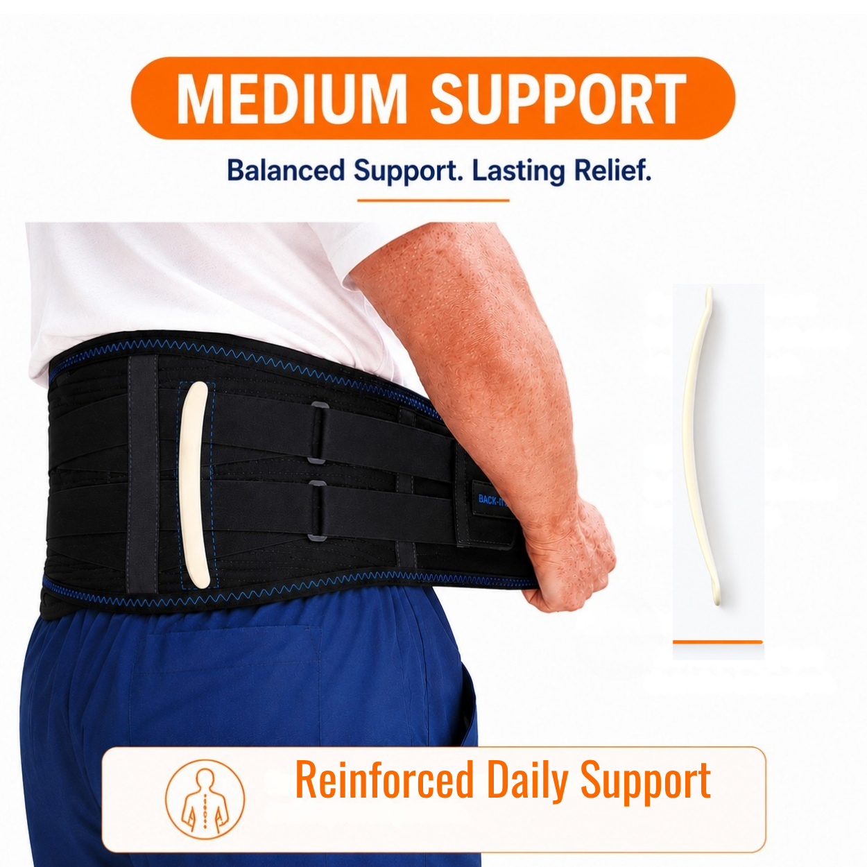 Elite Pro Back Support Brace medium support inserts