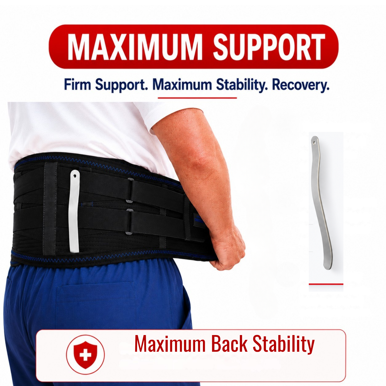 Elite Pro Back Support Brace maximum support inserts