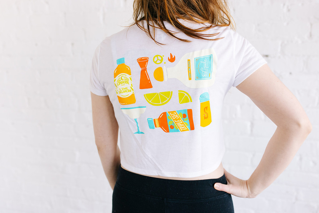 Back of Crescent Simples Lime Jalapeno Margarita crop top.