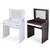 Vanity Make-up Dressing Table with Flip up Mirror Top Spacious Storage Vanity Table, Ebony and White