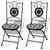 3 Piece Bistro Set Ceramic Tile Black and White