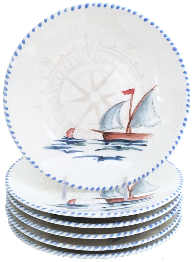 Sailboat Dinner Plates - Set of 6