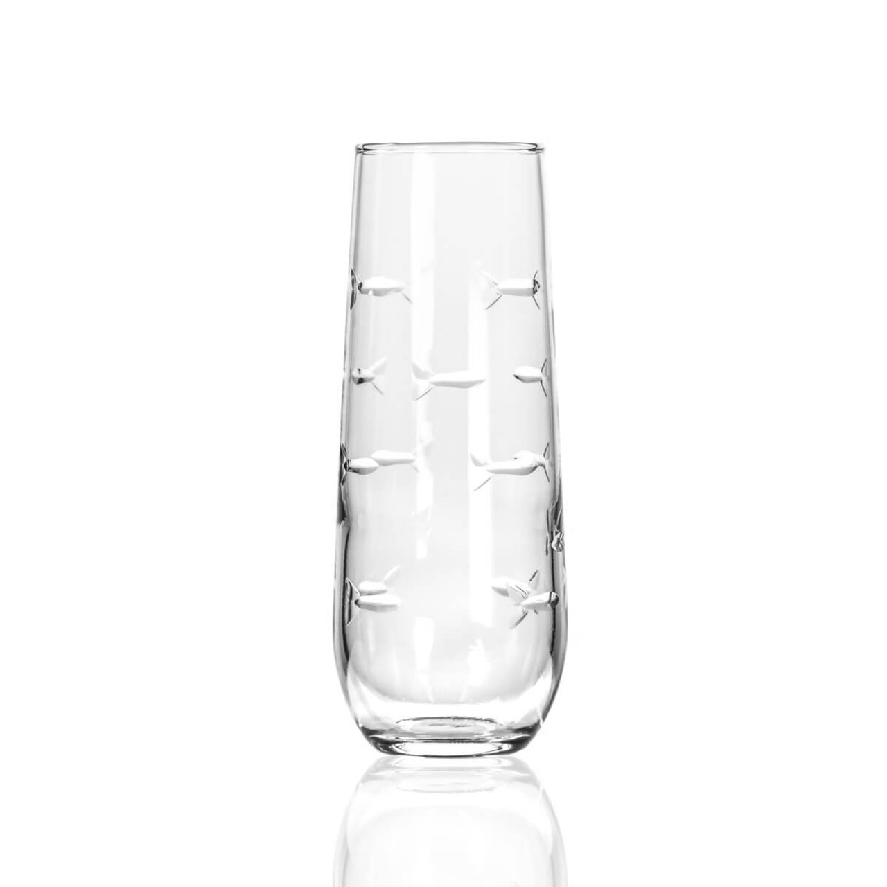 Set of Four School of Fish Stemless Flute Glasses for any Celebratory  Occasion
