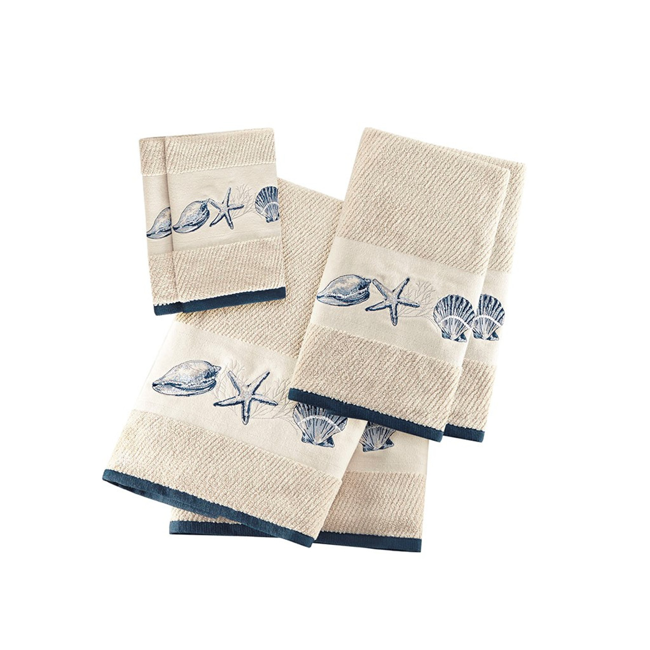 Luxury Plush Embroidered Coral Towels & Mats