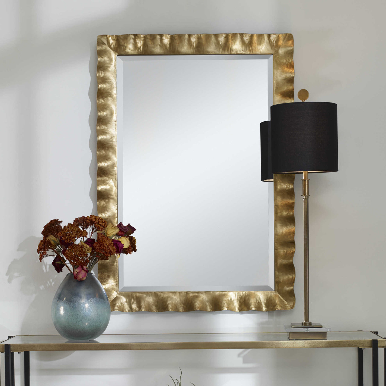 Scallop Gold Leaf Decorative Mirror