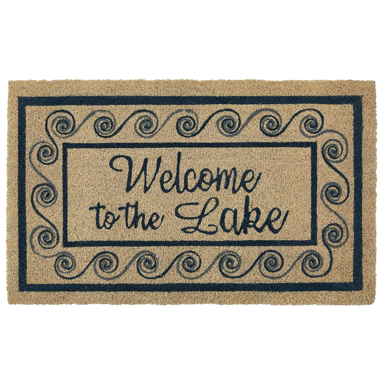 Embossed Boho Natural Coco Coir Non-slip Welcome Door Mat for Home