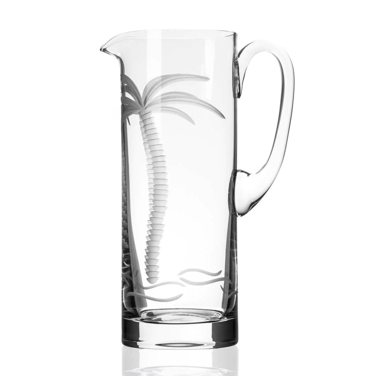 Palm Tree Etched Pitcher