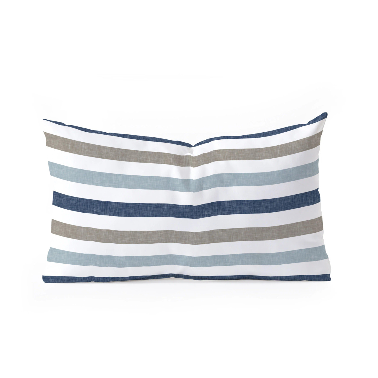 Seaside Blues Linen Striped Oblong Pillow