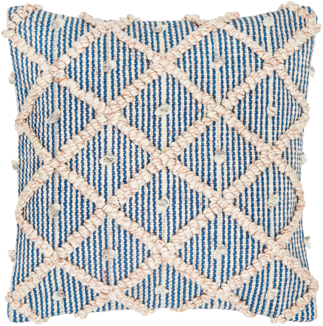 Beachy Pillows, Stripe Tassel, Navy Blue | Crumbs Home