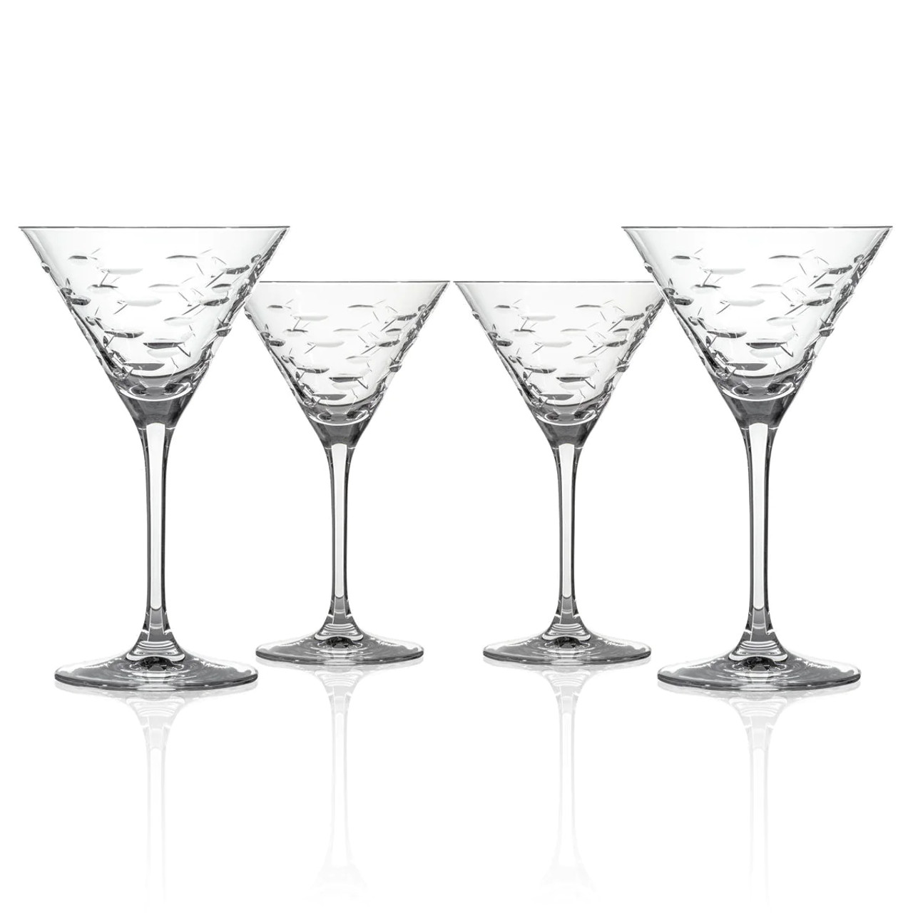 Vintage Etched Martini Glasses