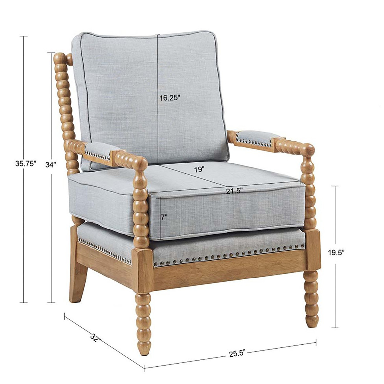Dusty Blue Donohue Accent Upholstered Chair Caron s Beach House