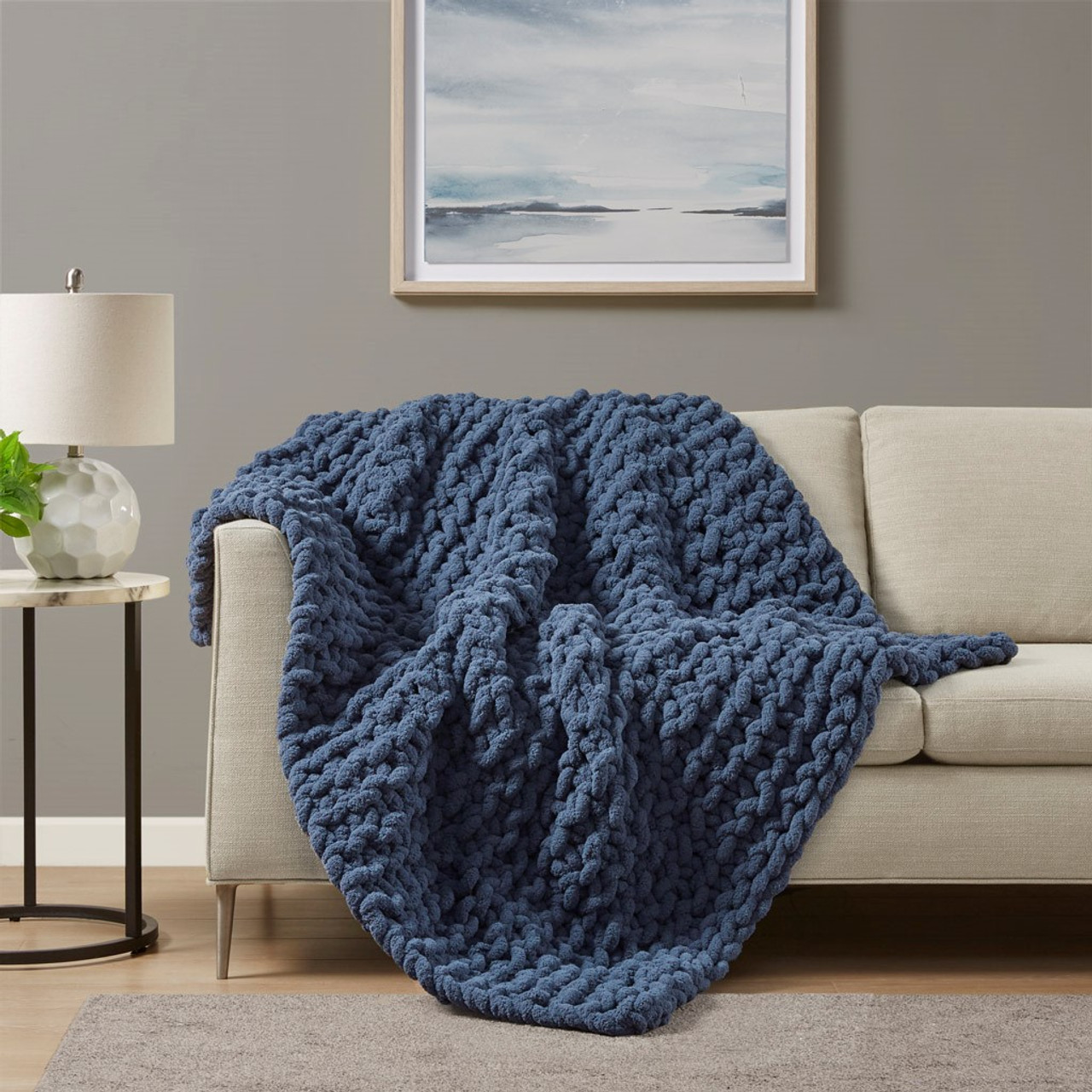 Hand knit chunky throw : r/knitting