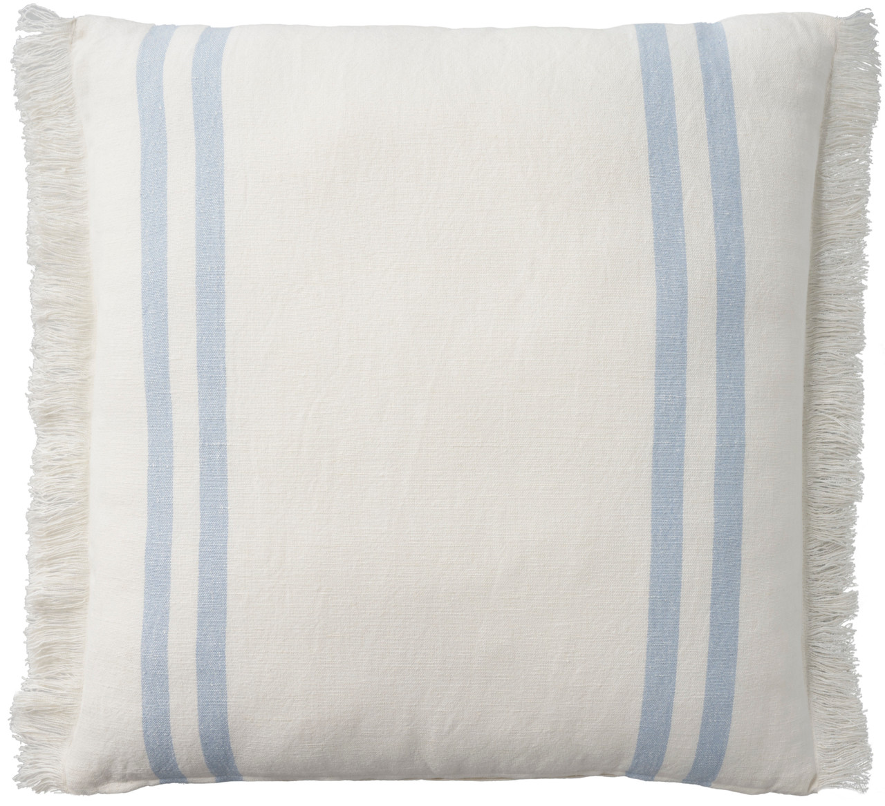 Seal Beach Blue Shore Linen Striped Throw Pillow