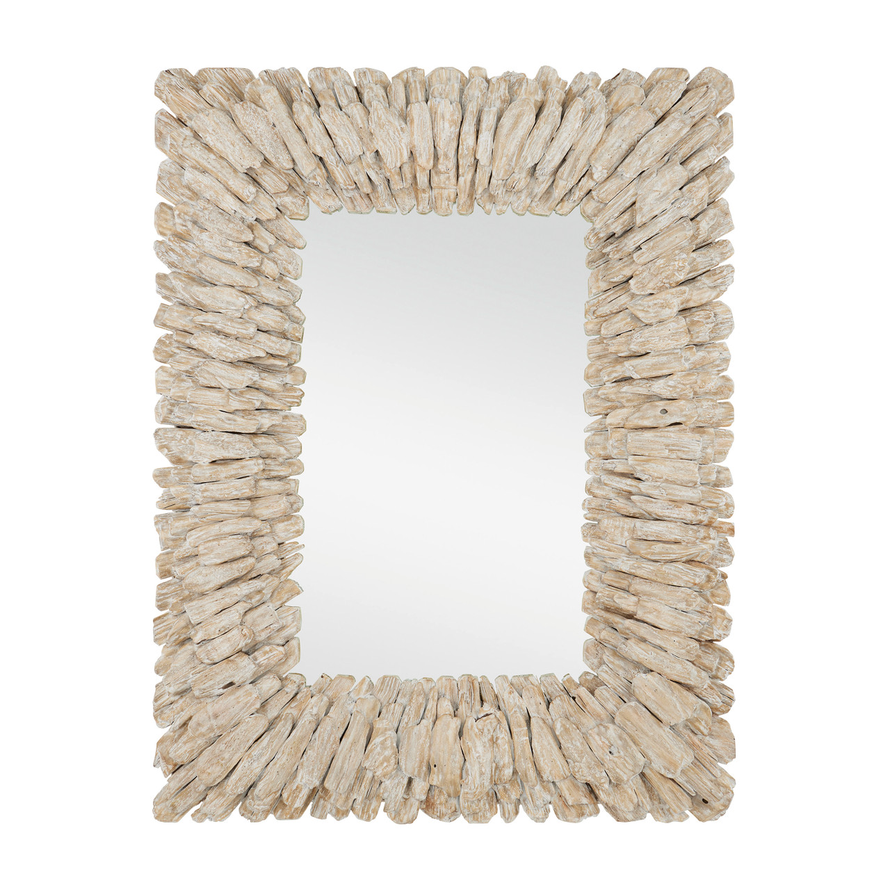 Beachhead White Washed Large Driftwood Rectangular Mirror