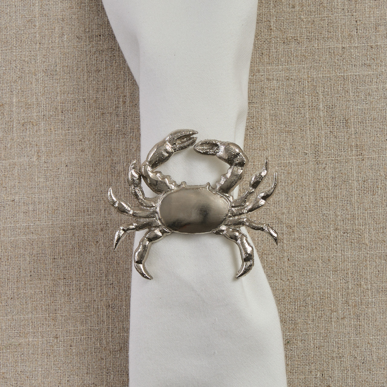 Silver Blue Crab Napkin Rings