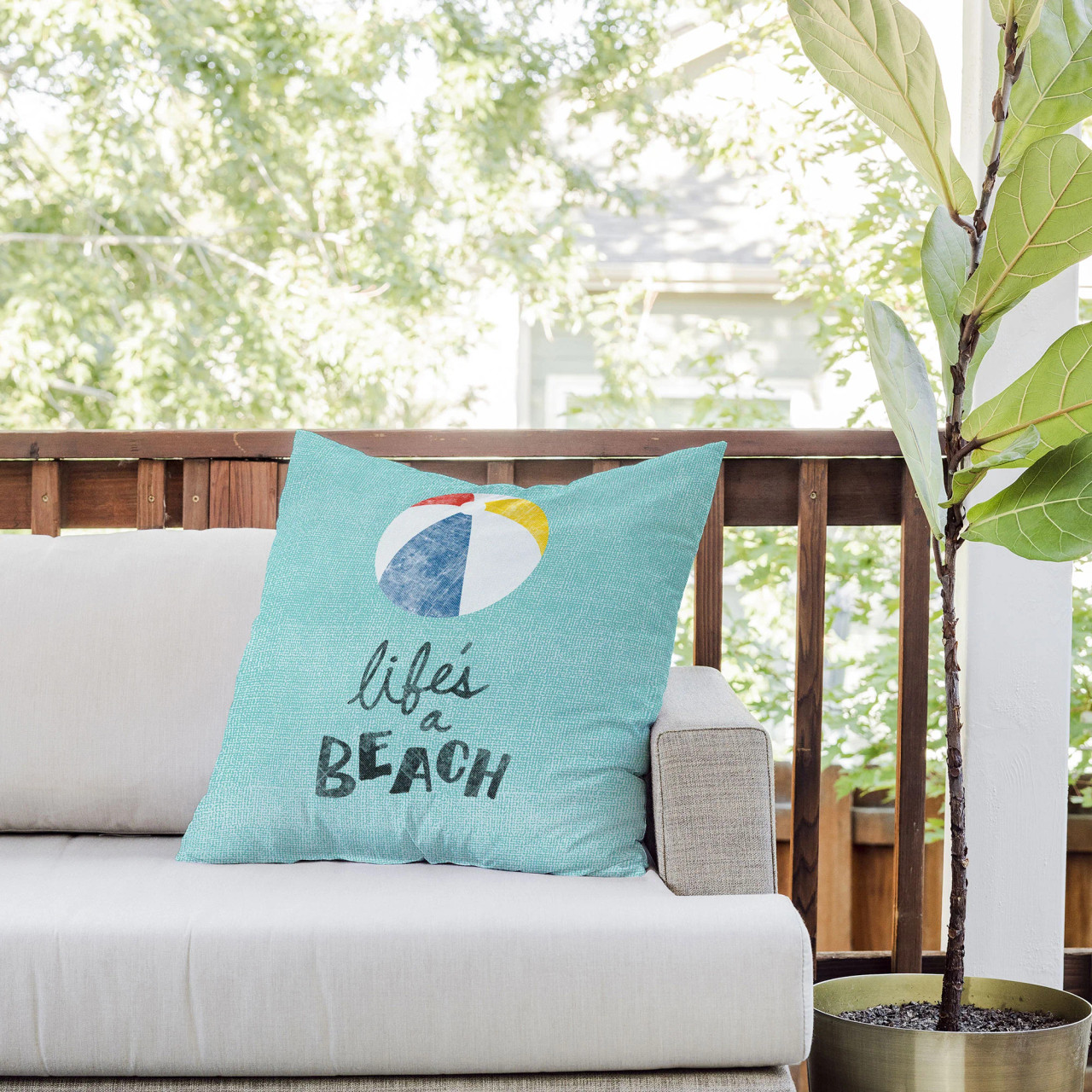 Caron's Beach House Throw Pillow - Thumbnail 2