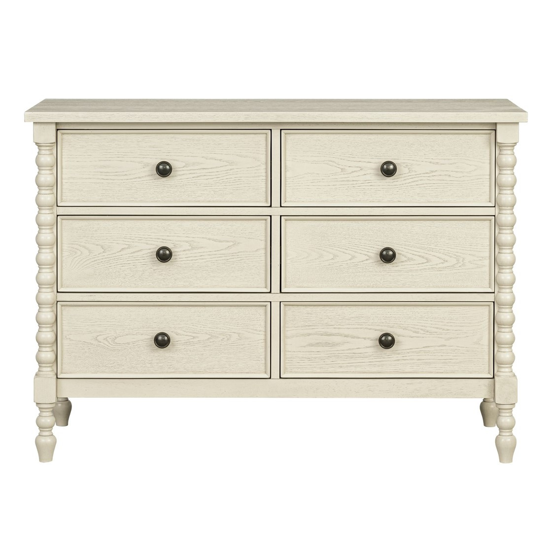 Havenport Antique Cream 6-Drawer Dresser | Caron's Beach House