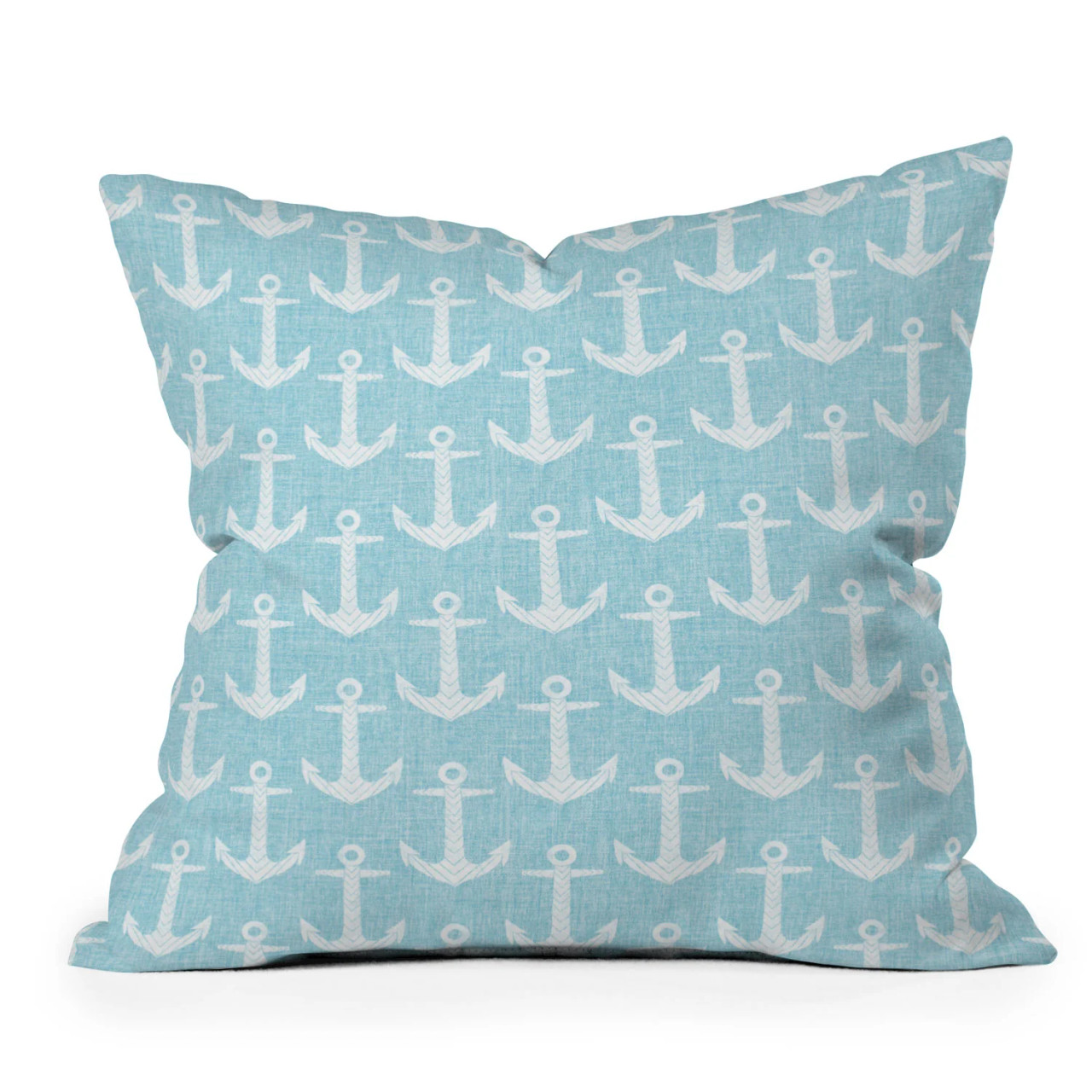 Chevron Anchors Light Aqua Pillow | Caron's Beach House