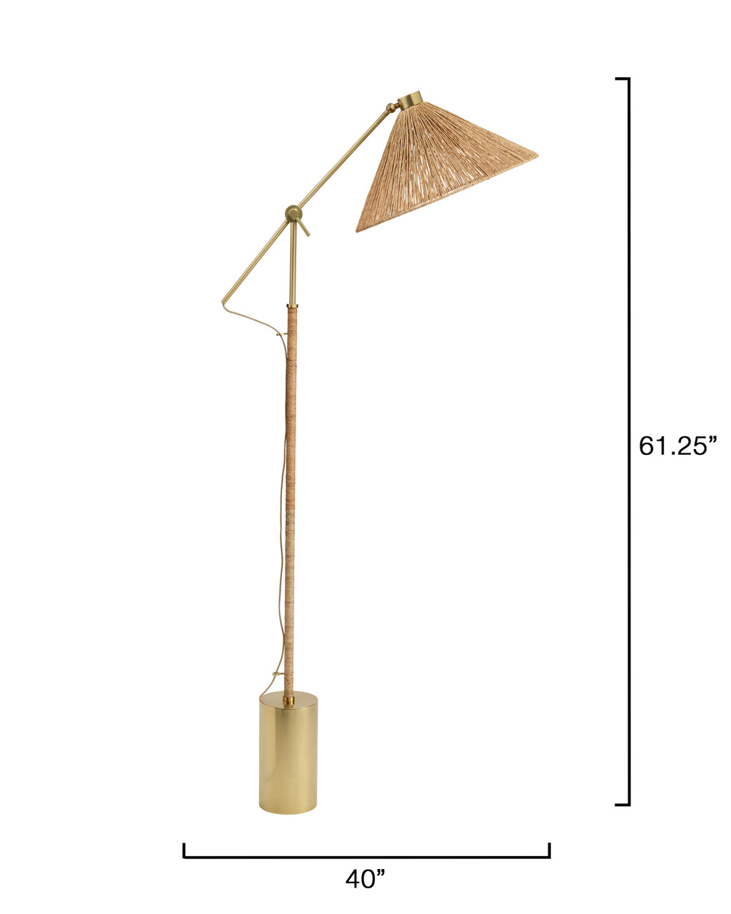 Fitzgerald Floor Natural Abaca Rope Adjustable Floor Lamp