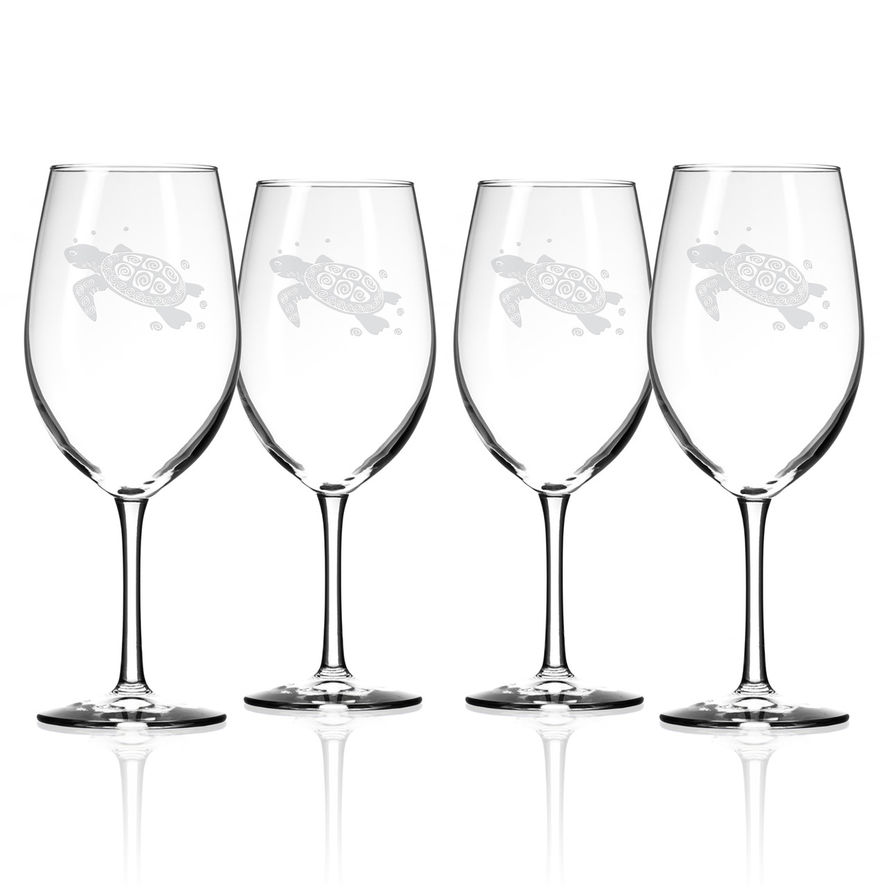 Etched Wine Glass 18oz - Heron