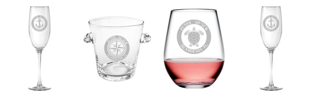 Personalized Coastal Coordinates Glassware Personalized Coastal Coordinates Glassware